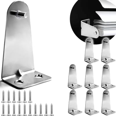 Daity 8-delige metalen montageset voor jaloezieën - zilverkleurige onderbeugel voor deur- en raamjaloezieën - inclusief schroefbare bevestigingsclips voor horizontale jaloezieën en zonneschermen.