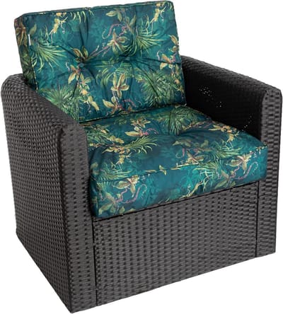 Stoelkussen 2-delig - Zitkussen rugkussen - Meubels comfortabeler maken - Waterafstotend en vormvast - 68 x 68 cm - Groen gras