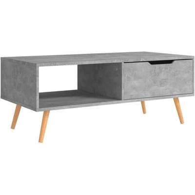 vidaXL Salontafel 100x49,5x43 cm bewerkt hout betongrijs