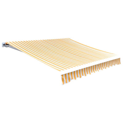 vidaXL - Vervangingsdoek - voor - luifel - 350x250 - cm - polyester - oranje - en - wit