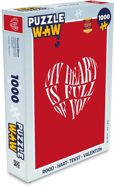Puzzel Rood - Hart- Tekst - Valentijn - Legpuzzel - Puzzel 1000 stukjes volwassenen