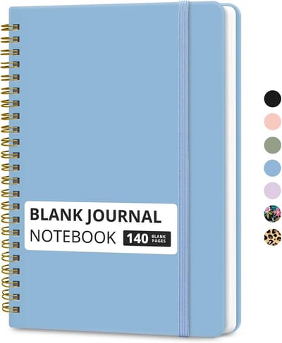 Spiraaldagboek A5 Blanco - 140 Pagina's Notitieboek Hardcover voor Tekenen en Schrijven