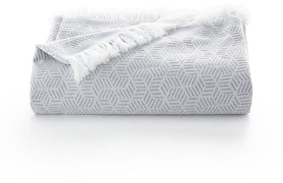 Multifunctionele sprei voor bed 90/105 cm en bank, sprei, sofa-overtrek, 2-zits, zacht, geometrisch katoen, 180 x 280 cm, lichtgrijs