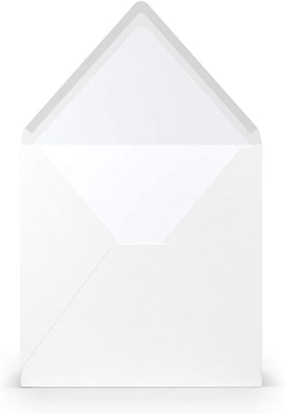25 Gouden Enveloppen Vierkant Wit Geribbeld 16,4x16,4 cm Zonder Venster Bruiloft & Kaarten