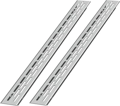 Ventilatierooster Aluminium - Afvoerluchtrooster - Meubels Ventileren - Geborsteld Oppervlak - 375 x 24 cm - Inox