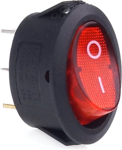 AMiO Inbouw Schakelaar 12/230V Drukknop - Aan/Uit met LED (2 standen) Rood