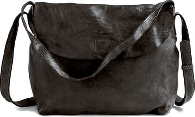 HAROLD'S Leren Schoudertas Submarine Shoulderbag Black Zwart