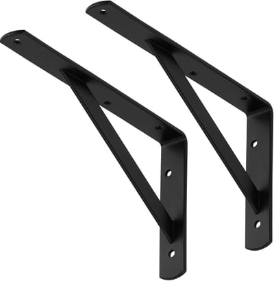 Plankdragers Set - Steunen voor planken - Planken monteren - Met stabilisatie dwarsbalk - 250 x 150 mm - Zwart