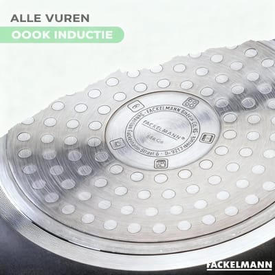 Set van 4 pannen van 16, 20, 24 en 28 cm en 6 Fackelmann Brandao keukengerei