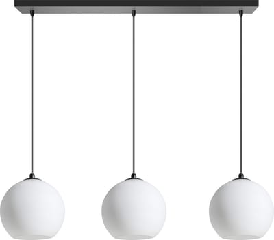 ETH Hanglamp Orb balk 3x 25 cm Wit opaal mat Glass / Zwart - 90cm