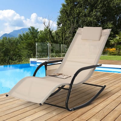 Pugsdrly Schommelstoel schommelstoel tuinstoel schommelbed metaal mesh beige 150 x 62 x 88 cm