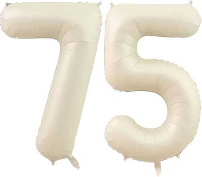 Cijfer Ballonnen Ballon Cijfer 75 Verjaardag Versiering Feest Helium Ballonnen Cijferballon Folieballon Wit Xl Formaat
