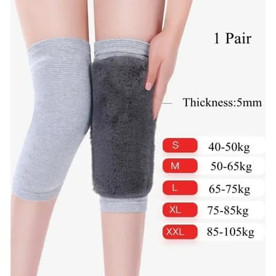 Thermische Kniebanden voor Senioren Vrouwen en Mannen Elastische Warme Beenhoezen Artritis Reumatische Pijn Kantoor Rust Winter XXL grijs