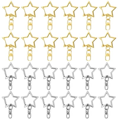 Dailygoods - 24 Stuks Draaibare Sleutelring - Karabijnhaak met Sleutelringen