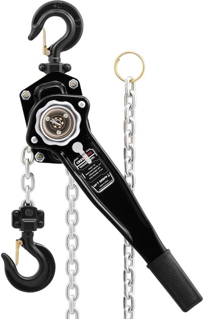 Handmatige Kettingtakel 1-1/2 Ton HD Hefvermogen met 3 Meter Gegalvaniseerde Ketting