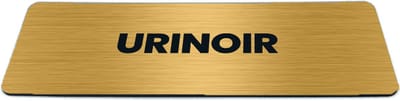 Deurbordje Goud-look met tekst urinoir - Formaat 150 x 50 mm x 1,6 mm - Zelfklevend | Luxe uitstraling | Geborstelde Gouden toplaag | Gratis Verzending | Decoporta