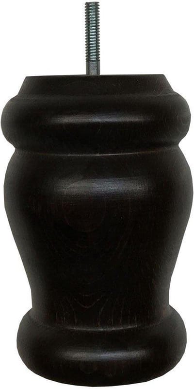 Massief Houten Ronde Meubelpoot - 12 cm (M8) - Zwart