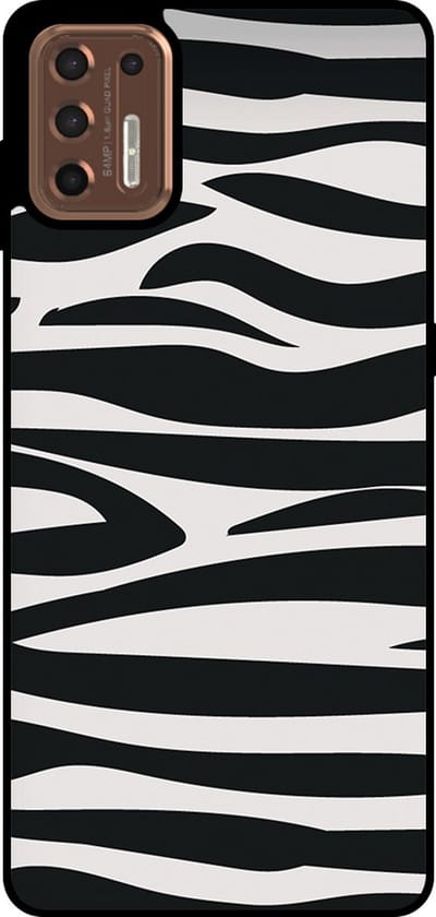 Smartphonica Telefoonhoesje Geschikt voor Motorola Moto G9 Plus met zebra opdruk - TPU backcover case zebra design - Zwart Wit geschikt voor Motorola Moto G9 Plus
