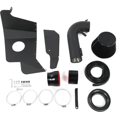 Kit d'admission d'air Collier de filtre à air Tuyaux Modification de voiture Convient pour Moteur Ford Mustang GT 5.0L V8 2015‑2017 black