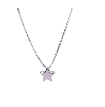 Tibri 222 - Zilverkleurige ketting met ster - Dames ketting - Glanzende ster