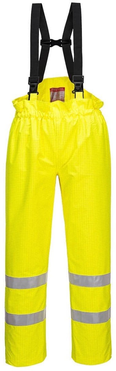Portwest Bizflame Regen Ongevoerd - Hi-Vis Antistatische FR Broek S780 - Geel - L