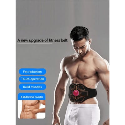 Ceinture abdominale rechargeable par USB Stimulateur musculaire abdominal pour hommes femmes Entraînement noir