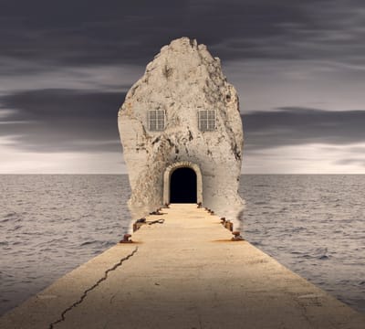 Steiger naar de ingang - Fotobehang (in banen) - 250 x 260 cm