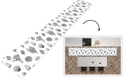 Keukenloper - Loper keuken - Schelpen - Zee - Zomer - Patronen - Koraal - 300x50 cm - Keukenloper vinyl