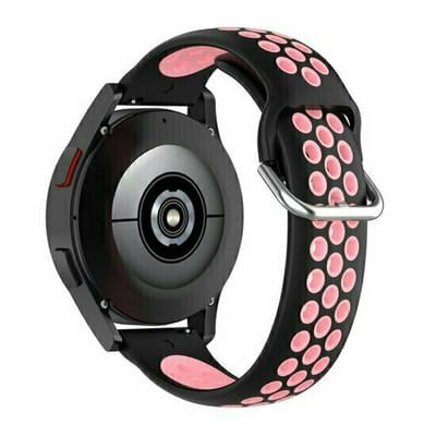 By Qubix - Siliconen sportbandje met gesp - Zwart + lichtroze - geschikt voor Huawei Watch 5 - 46mm