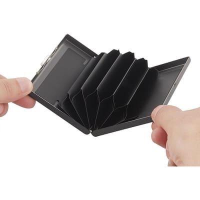 Wonder Pocket Stalen Houder RFID Roestvrij Zakelijke ID-kaart Blokkerende Credit Protector Case Box 9.6cm – black