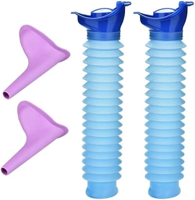 2 stuks Nood-urinoir Draagbaar en herbruikbaar buitenurinoir voor mannen en vrouwen Buiten-urinoirfles voor essentiële reisbenodigdheden, kamperen, files en wachtrijen