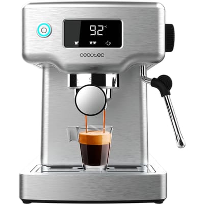 Cecotec Espressomaschine Power Espresso 20 Barista Compact, 1465 W, Thermoblock, 20 bar, Verdampfer, 2 Kaffeetassen, abnehmbarer Wassertank 1,8 l, Tablett zum Aufwärmen von Tassen