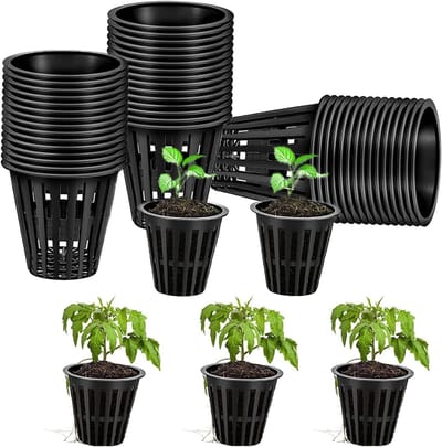 50 Stuks Net Pot voor Hydroponics - Plastic Plant Pot voor Hydrocultuur, Zwart, Ideaal voor Planten en Tuinieren