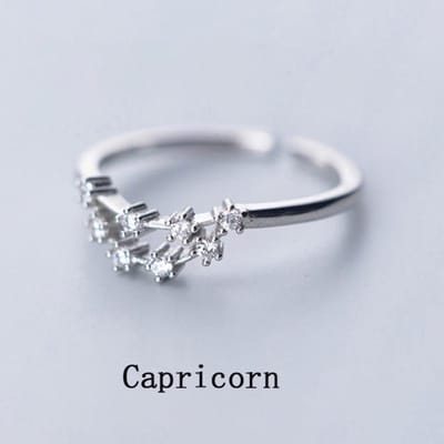 12 Sterrenbeeld Ringen Voor Vrouwen Zirkonia Verstelbare Dierenriem Ringen Zilverkleur Sieraden Cadeaus gray