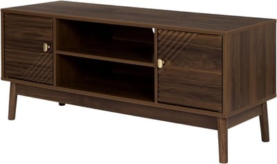 MISOU Tiffany TV Meubel - Kast met Opbergruimte - Wandkast - TV Stand - Wandmeubel - Hout - met 2 Deuren - Goude Details