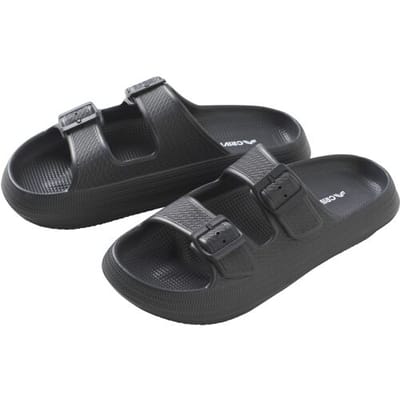 CRIVIT Heren badslippers (Zwart, 40/41)