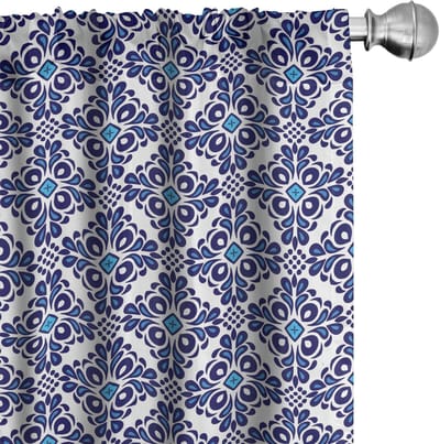 ABAKUHAUS Gordijnen – 2-delige set 75x175 cm – Microvezel, halfdonker, geometrisch