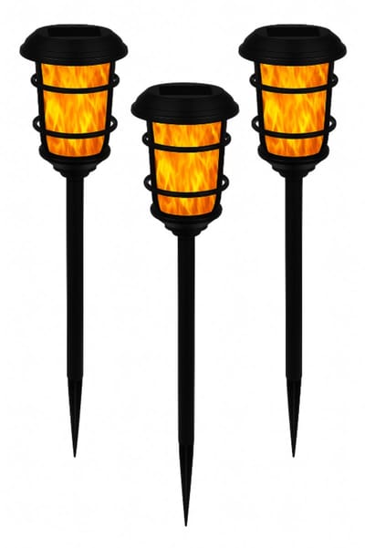 3 Stuks - Solar Tuinfakkel met sensor – Vlameffect - Tuinverlichting op zonne-energie – Buitenverlichting