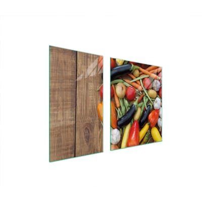TMK ArtDeko - Snijplank van Glas - 100x52 cm - Warme Kleuren - Inductie Bescherming