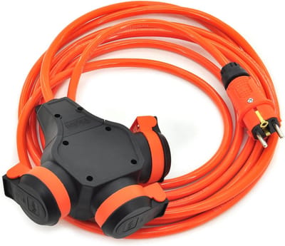 Verlengkabel 5 meter H07BQ-F 3G2,5 - Stof- en spatwaterdichte bouwplaatskabel