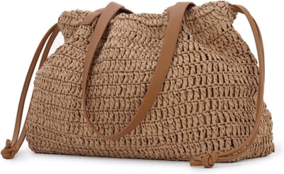 Zomerse Strandtas van Stro voor Vrouwen - Handige Tote Bag, Gevlochten Schoudertas en Clutch voor Vakantiegebruik