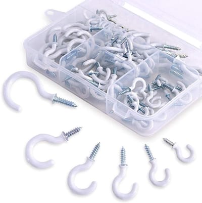 Set van 76 Haakschroeven voor Plafondbevestiging, Ideaal voor Bekers en Huishoudelijke Items