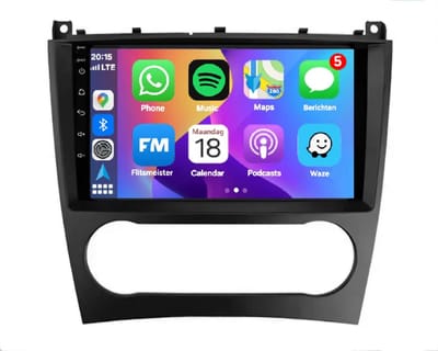 Autoradio 2/32GB met Carplay en Android auto | Geschikt voor Mercedes-Benz, C klasse W203, CLC klasse, CLK W209 2005 - 2012 | Radio scherm met Navigatie | 2005 2006 2007 2008 2009 2010 2011 2012