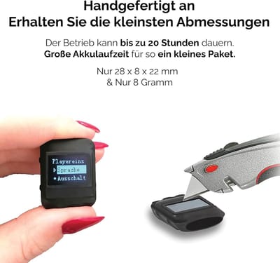 Mini Dicteerapparaat - Stemrecorder Opname - Discreet Opnemen - Spraakgestuurde Opname - 2.8 x 0.8 x 2.2 cm