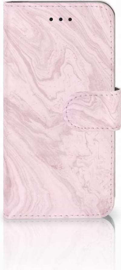 Apple iPhone X | Xs Bookcase Marble Pink - Origineel Cadeau Vriendin
