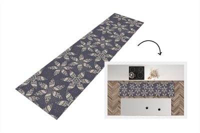 Keukenloper - Loper keuken - Bloemen - Ster - Sneeuw - Winter - 200x50 cm - Keukenloper vinyl