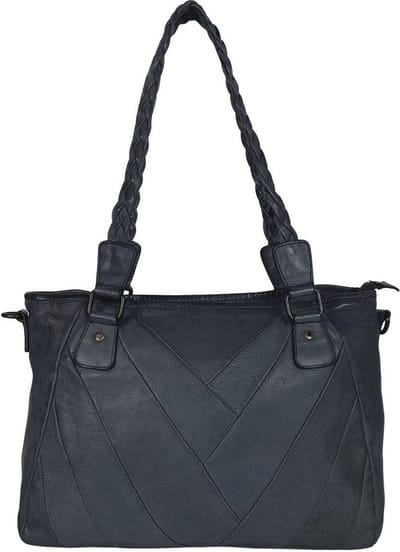 Crossbody Tas Dames - Blauw - Schoudertas Dames - Handtas - Gewassen Leer - Donkerblauw - Tassen