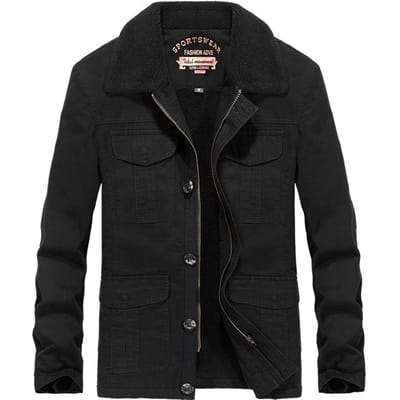 Herenjas Herfst en Winter Fleece Verdikte Katoen Gewatteerde Jas Grote Maat Katoen Gewatteerde Jas Heren Katoen Gewatteerde Jas XXXXL black