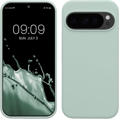 kwmobile telefoonhoesje geschikt voor Google Pixel 10 / Pixel 10 Pro - Hoesje met siliconen coating - Smartphone case in cool mint