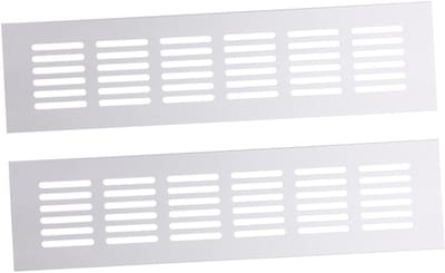 Ventilatie Rooster - Lucht Ventilatie - Kast Ontluchting - Duurzaam Aluminium - 22.5x5CM - Zilver
